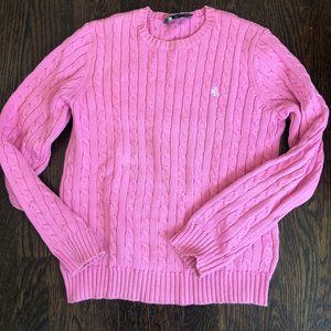 Polo/Ralph Lauren, Small, Pink Cable Knit Sweater
